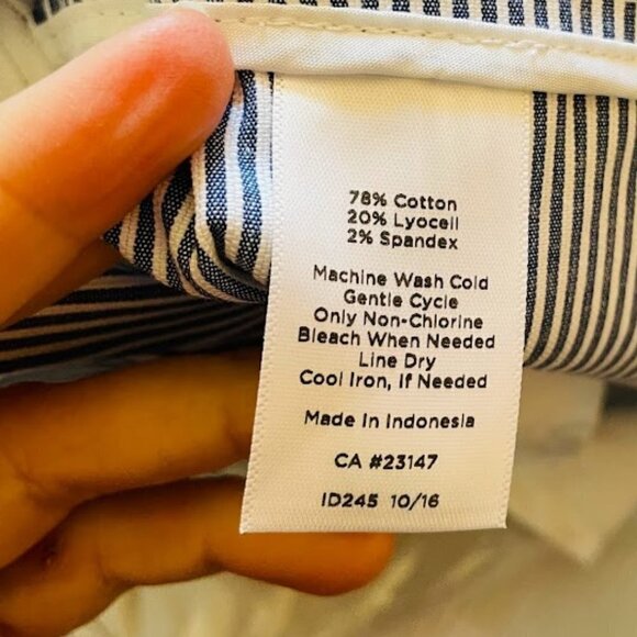 NWT Talbots Pant Trouser Seersucker Stripe Blue White Chatham Spring Summer 12WP - Picture 9 of 12